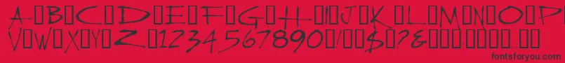 SlasherNew-Schriftart – Schwarze Schriften auf rotem Hintergrund