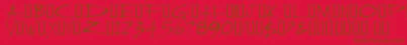 SlasherNew Font – Brown Fonts on Red Background