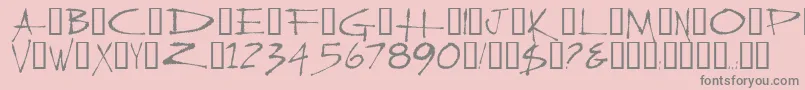 フォントSlasherNew – ピンクの背景に灰色の文字