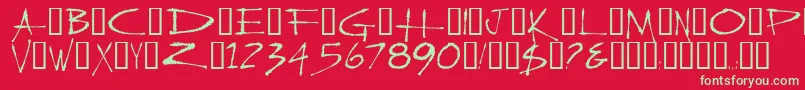 SlasherNew Font – Green Fonts on Red Background