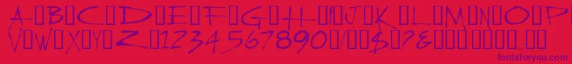 SlasherNew Font – Purple Fonts on Red Background