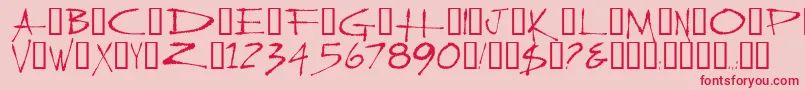 SlasherNew Font – Red Fonts on Pink Background
