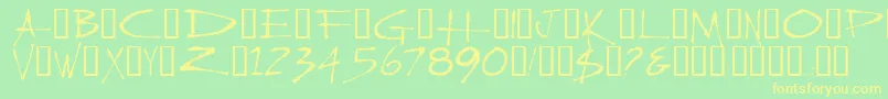 SlasherNew Font – Yellow Fonts on Green Background
