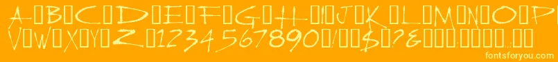 フォントSlasherNew – オレンジの背景に黄色の文字