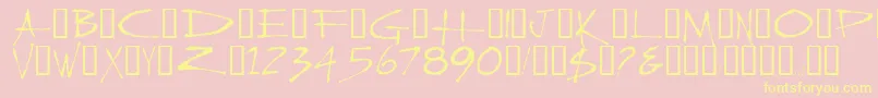 fuente SlasherNew – Fuentes Amarillas Sobre Fondo Rosa