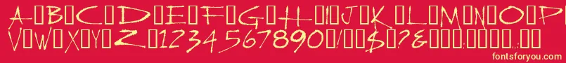 SlasherNew Font – Yellow Fonts on Red Background