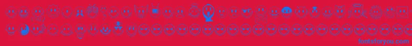 Шрифт Jlssmilessampler – синие шрифты на красном фоне