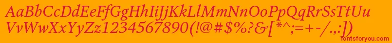 OctavaItalic Font – Red Fonts on Orange Background