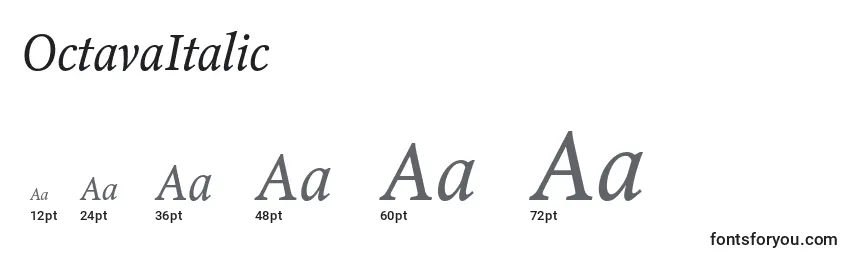 Размеры шрифта OctavaItalic