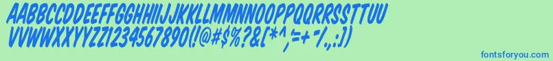 Vtcsupermarketsaletalltilt Font – Blue Fonts on Green Background