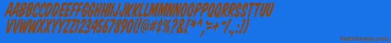 Vtcsupermarketsaletalltilt Font – Brown Fonts on Blue Background
