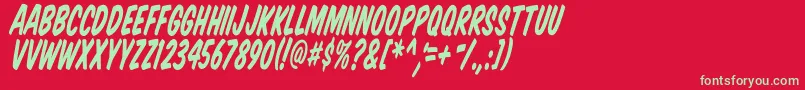 Vtcsupermarketsaletalltilt Font – Green Fonts on Red Background