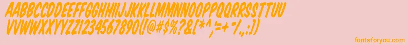 Vtcsupermarketsaletalltilt-Schriftart – Orangefarbene Schriften auf rosa Hintergrund