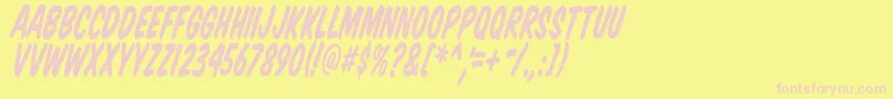 Vtcsupermarketsaletalltilt Font – Pink Fonts on Yellow Background