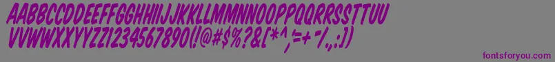 Шрифт Vtcsupermarketsaletalltilt – фиолетовые шрифты на сером фоне