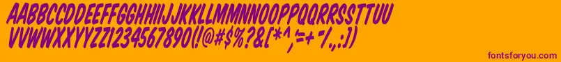 Vtcsupermarketsaletalltilt Font – Purple Fonts on Orange Background