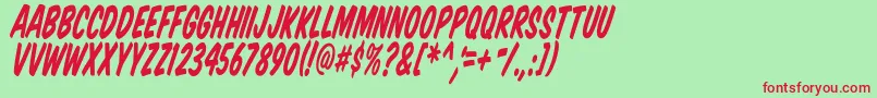 Vtcsupermarketsaletalltilt Font – Red Fonts on Green Background