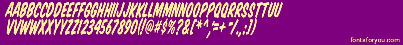 Vtcsupermarketsaletalltilt-Schriftart – Gelbe Schriften auf violettem Hintergrund