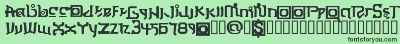 ThaiOneon Font – Black Fonts on Green Background