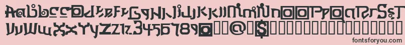 フォントThaiOneon – ピンクの背景に黒い文字