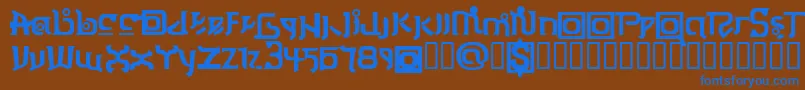 ThaiOneon Font – Blue Fonts on Brown Background