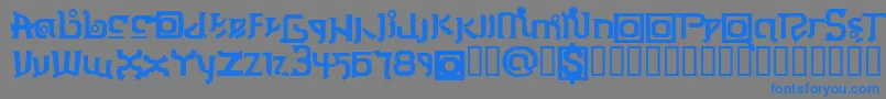 フォントThaiOneon – 灰色の背景に青い文字