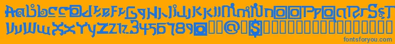 ThaiOneon Font – Blue Fonts on Orange Background