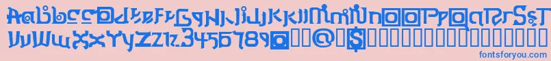 ThaiOneon Font – Blue Fonts on Pink Background