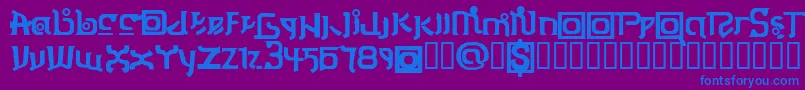 ThaiOneon Font – Blue Fonts on Purple Background