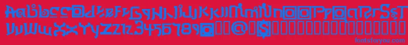 フォントThaiOneon – 赤い背景に青い文字