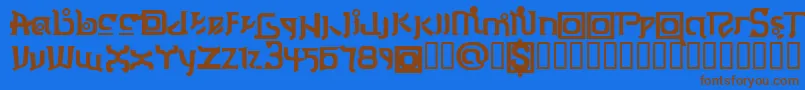 ThaiOneon-fontti – ruskeat fontit sinisellä taustalla