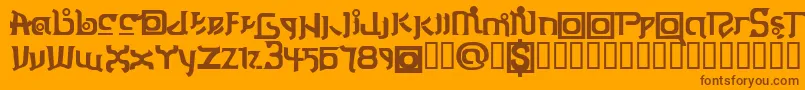 フォントThaiOneon – オレンジの背景に茶色のフォント