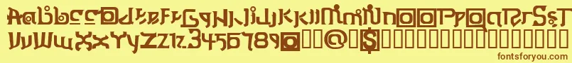 Шрифт ThaiOneon – коричневые шрифты на жёлтом фоне