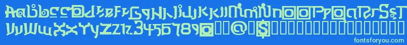 ThaiOneon Font – Green Fonts on Blue Background