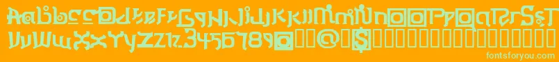 ThaiOneon Font – Green Fonts on Orange Background