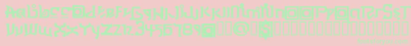 フォントThaiOneon – ピンクの背景に緑の文字