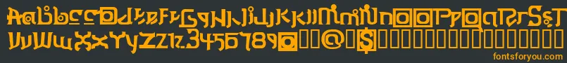 フォントThaiOneon – 黒い背景にオレンジの文字