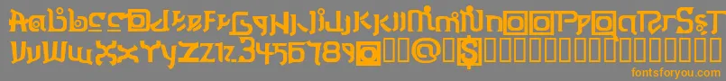 フォントThaiOneon – オレンジの文字は灰色の背景にあります。