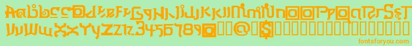 ThaiOneon Font – Orange Fonts on Green Background