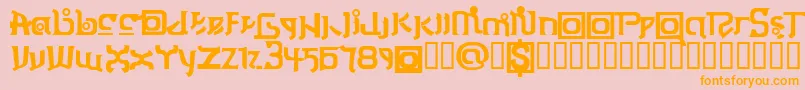 ThaiOneon Font – Orange Fonts on Pink Background