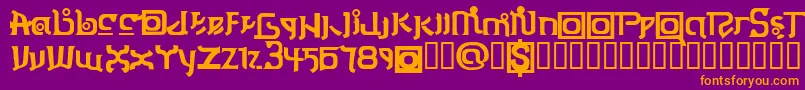 フォントThaiOneon – 紫色の背景にオレンジのフォント