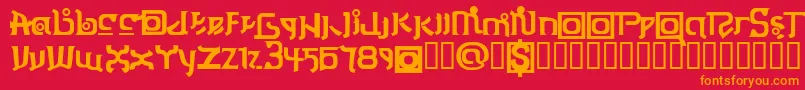 ThaiOneon Font – Orange Fonts on Red Background