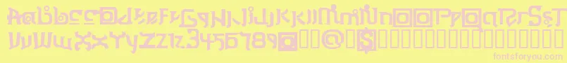 ThaiOneon Font – Pink Fonts on Yellow Background