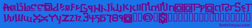 ThaiOneon Font – Purple Fonts on Blue Background