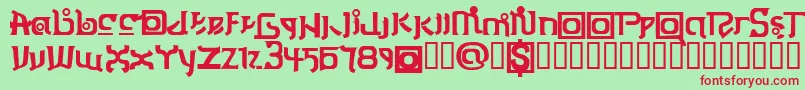 ThaiOneon-Schriftart – Rote Schriften auf grünem Hintergrund