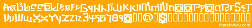 フォントThaiOneon – オレンジの背景に白い文字