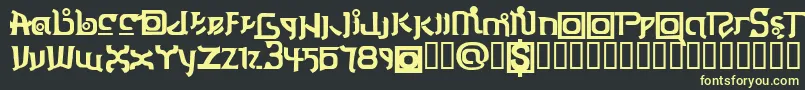 フォントThaiOneon – 黒い背景に黄色の文字