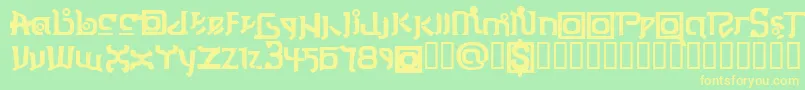 ThaiOneon Font – Yellow Fonts on Green Background