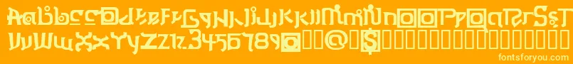 ThaiOneon Font – Yellow Fonts on Orange Background