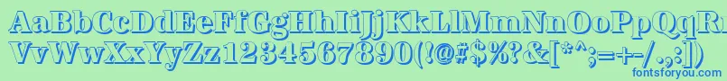 AntiquashCdXboldRegular Font – Blue Fonts on Green Background